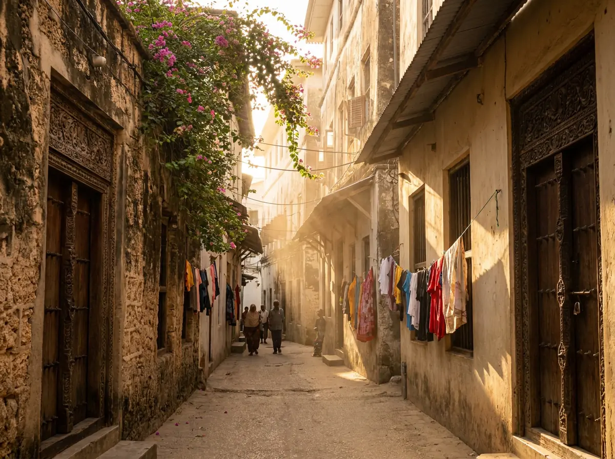 Carved doors in a Stone Town alley
