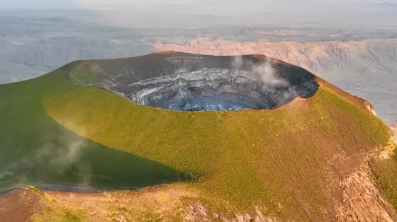 Ol Doinyo Lengai crater at sunrise