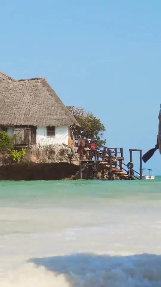The Rock at low tide, Zanzibar